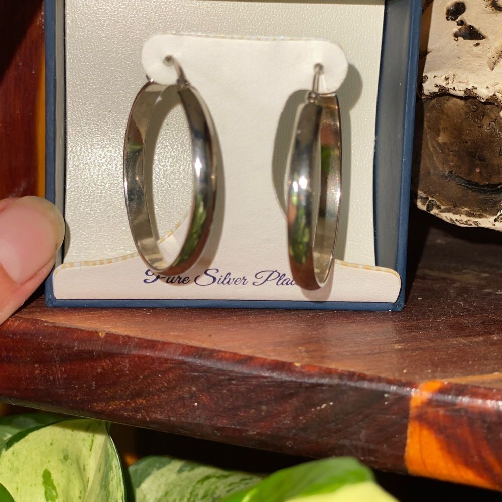 Silver hoop earrings 
